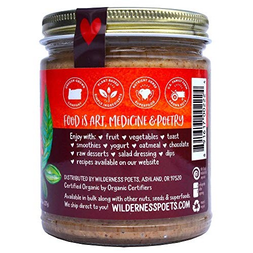 Wilderness Poets Organic Raw Pecan Butter, 8 Ounce 227 Gram