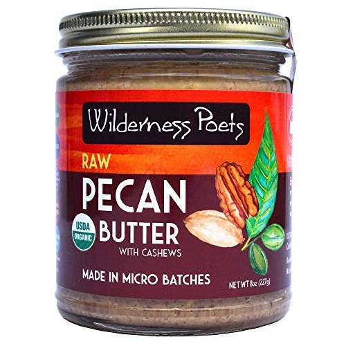 Wilderness Poets Organic Raw Pecan Butter, 8 Ounce 227 Gram