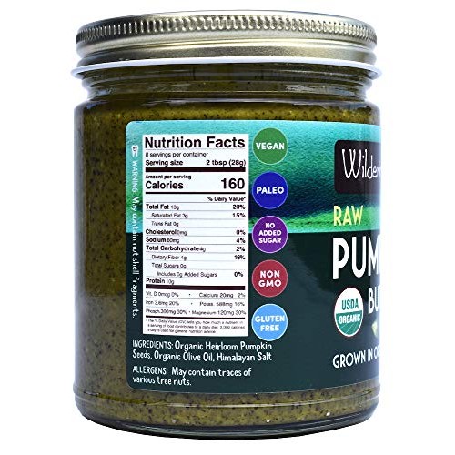 Wilderness Poets Organic Raw Pumpkin Seed Butter, 8 oz 227 g