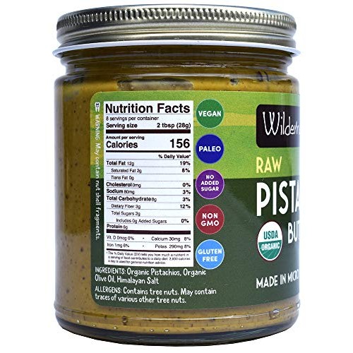 Wilderness Poets, Pistachio Nut Butter, Organic And Raw 8 Ounce