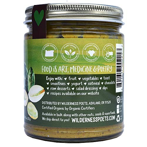 Wilderness Poets, Pistachio Nut Butter, Organic And Raw 8 Ounce
