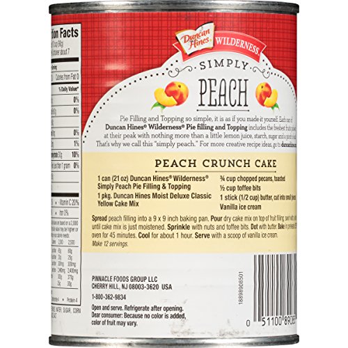 Wilderness Simply Pie Filling &Amp; Topping, Peach, 21 Ounce