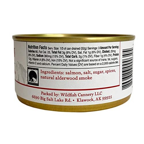 Smoked White King Salmon All Natural, By The Wildfish Cannery, 6