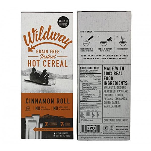 Wildway Grain-Free, Keto Hot Cereal Variety Pack, 7 .Oz Ea, Pack