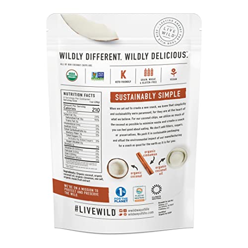 Wildway Organic Coconut Chips – Snickerdoodle, 4oz – Keto snack,...