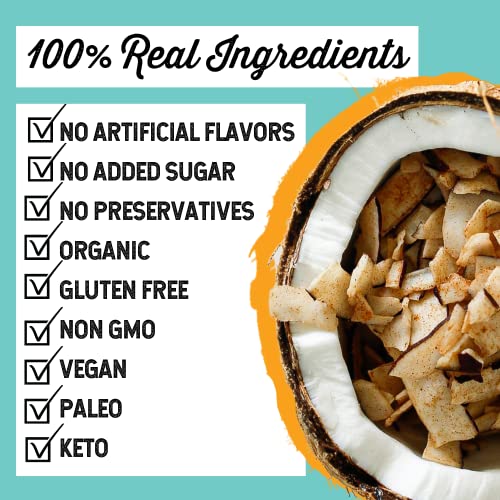 Wildway Organic Coconut Chips – Snickerdoodle, 4oz – Keto snack,...
