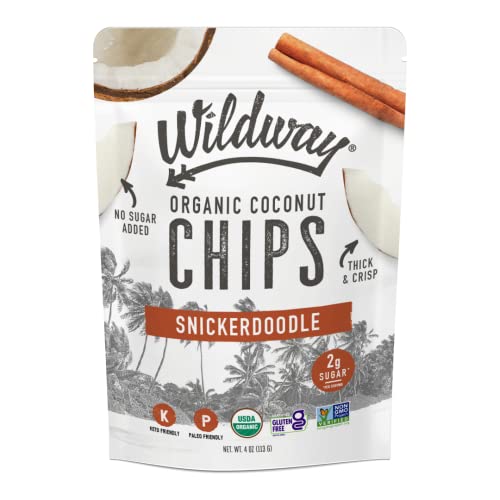 Wildway Organic Coconut Chips – Snickerdoodle, 4oz – Keto snack,...