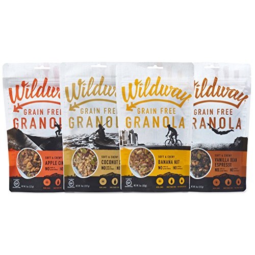 Wildway Grain-Free Granola Variety 4-Pack, 8Oz Certified Gluten
