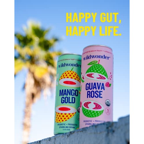 wildwonder Sparkling Probiotic Juice Drink w/ Gut Health Immunit...