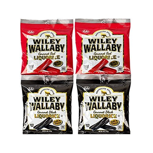 Wiley Wallaby Red &Amp; Black Liquorice 4 Pack 5 Oz Per Pack