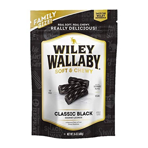 Kennys Wiley Wallaby Gourmet Licorice, Black, 24 Ounce