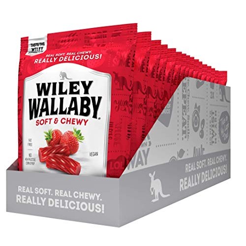 Wiley Wallaby Classic Red Licorice, 4 Ounce Bags, 16 Count