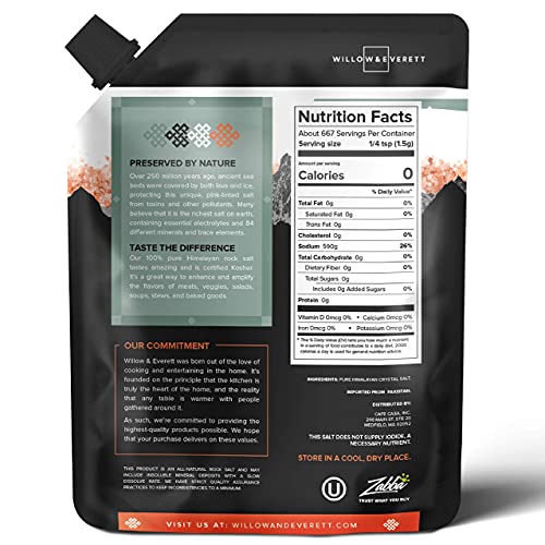Willow & Everett Himalayan Pink Salt – Coarse Grain for Grinder ...