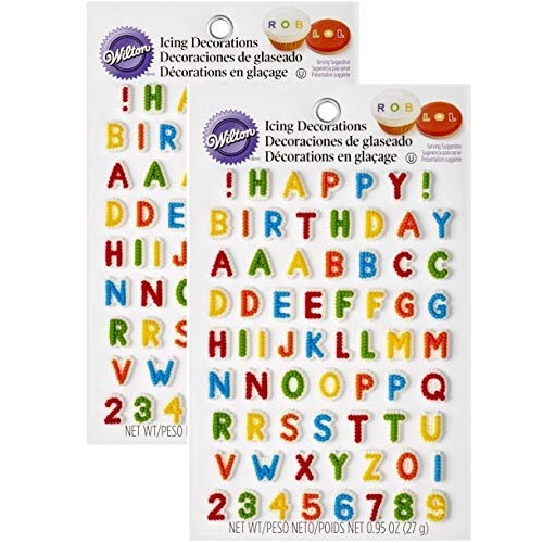 Wilton 710-6042 Letters &Amp; Numbers Edible Icing Decorations2Pk