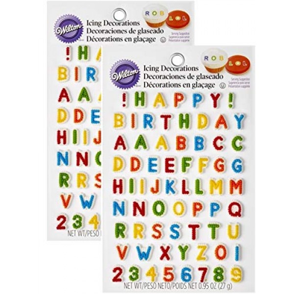 Wilton 710-6042 Letters & Numbers Edible Icing Decor