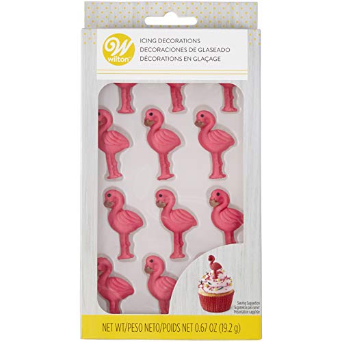 Flamingo Royal Icing Decorations, 12 Count For Cupcakes, Cookies