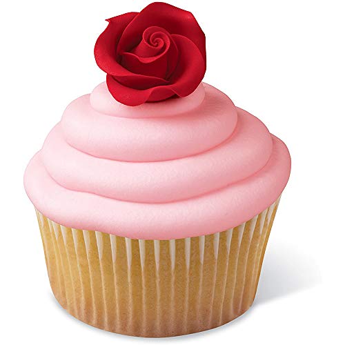 Red Icing Roses 1.25 Inch, 8 Count