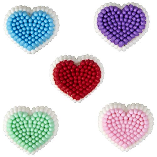 Wilton 710-1922 Confetti Heart Icing Decorations, 24-Count