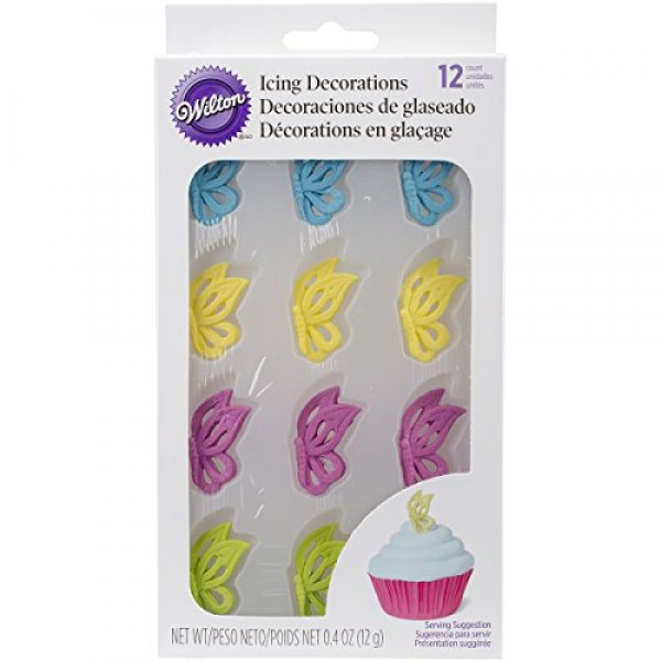 Wilton 710-1860 12 Count Butterfly Icing Decorations