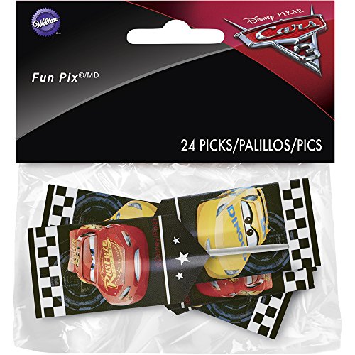 Wilton 2113-7110 24 Count Disney Pixar Cars 3 Fun Pix, Assorted