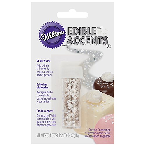 Wilton Edible Glitter Silver Stars, 0.4 Oz.