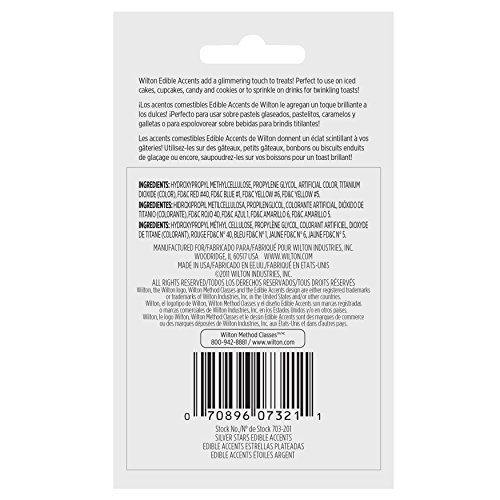 Wilton Edible Glitter Silver Stars, 0.4 Oz.