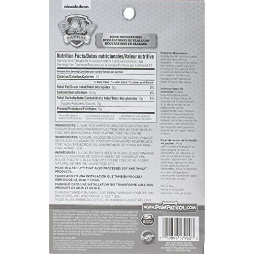 Wilton Icing Decorations 12/Pkg-Paw Patrol, Assorted