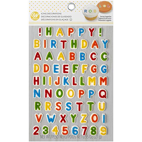 Wilton Letters &Amp; Numbers Edible Icing Decorations, Multicolor