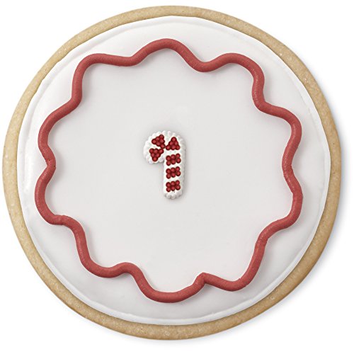 Wilton Mini Candy Cane Edible Cupcake Toppers, Red, Green