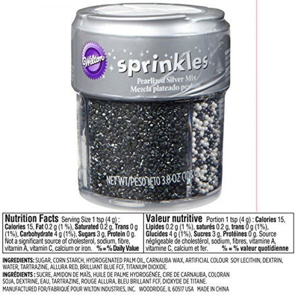 Wilton Pearlized Silver Sprinkles, 3.8 oz. Edible Silver Glitter