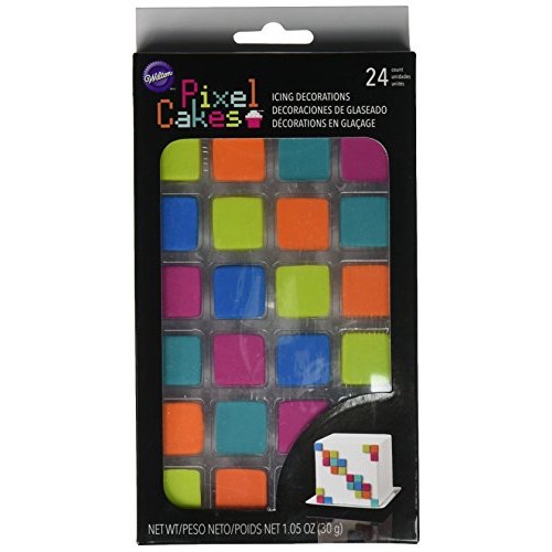 Wilton Pixel Cakes Icing Decorations, 24 Count