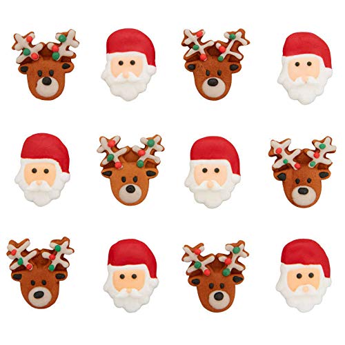 Wilton Reindeer, Santa Royal Icing Decorations, 12 Count