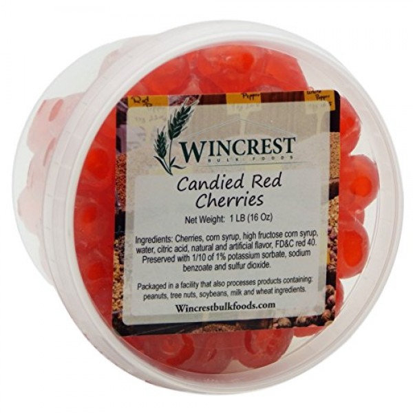 Candied Fruit - 1 Lb Tub Red Cherries
