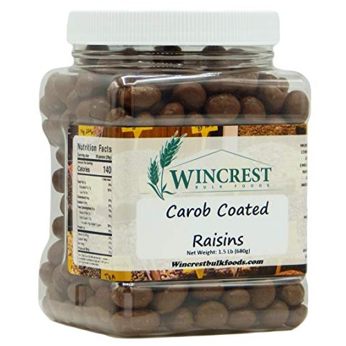 Carob Covered Raisins Sugar Sweetened - 1.5 Lb Tub
