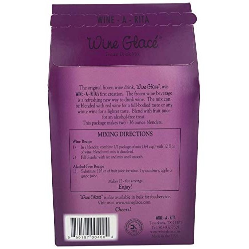 Wine-A-Rita Wine Glace Frozen Cocktail Mix 12 Ounce 2 Pack, 24