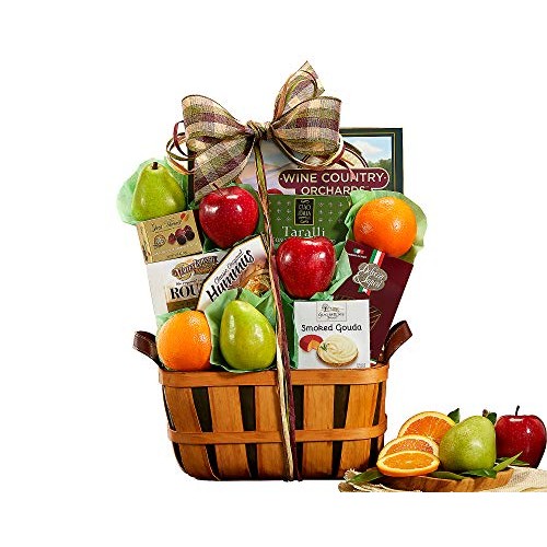 Wine Country Classic Harvest Fruit And Favorites Gift Basket. In