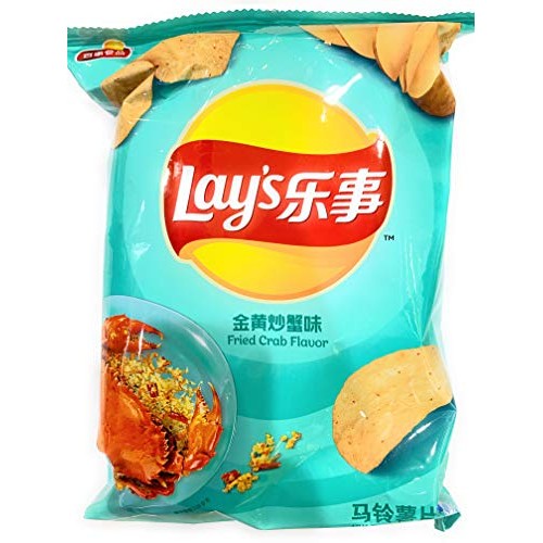 Lays Potato Chips Fried Crab Flavor 金黃炒蟹味 70G 2 Bags