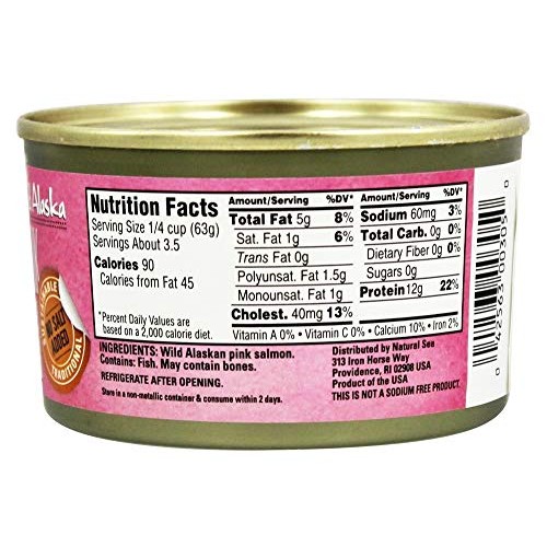 Natural Sea Wild Alaska No Salt Added Premium Pink Salmon, 7.5 O
