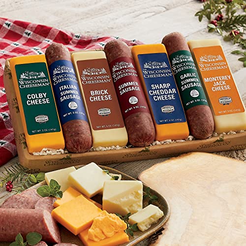 The Wisconsin Cheeseman Cheese and Sausage Combo - Featuring Col...