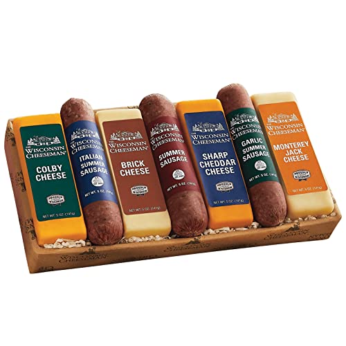 The Wisconsin Cheeseman Cheese and Sausage Combo - Featuring Col...