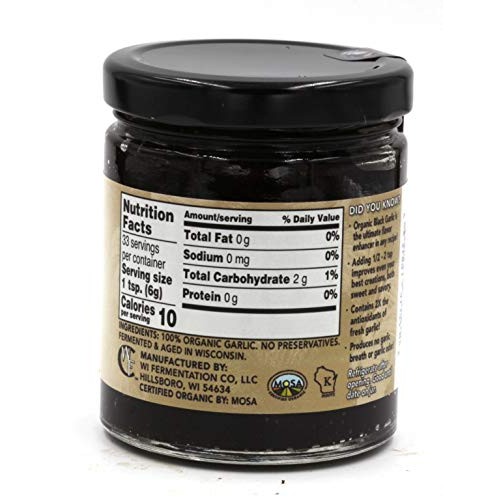 Black Garlic Puree Organic American 7 Oz Jar