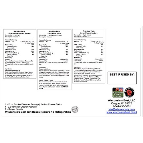 Specialty Badgers Gift Basket- Features Smoked Summer Sausages,