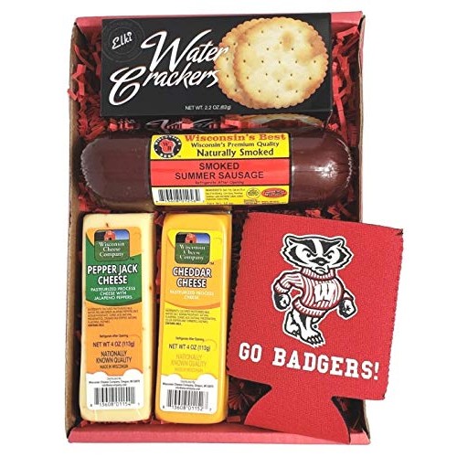 Specialty Badgers Gift Basket- Features Smoked Summer Sausages,