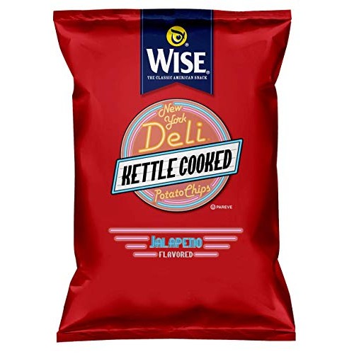 Wise Snacks Ny Deli Kettle Potato Chips, Jalapeno, 1.25 Ounce 3 Wise Snacks Ny Deli Kettle Potato Chips, Jalapeno, 1.25 Ounce 3