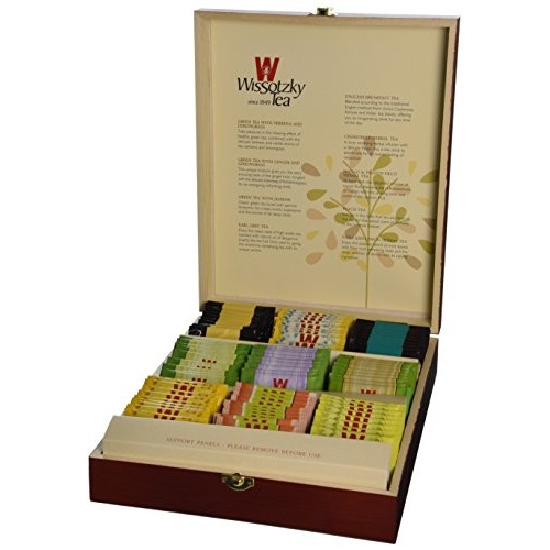 Wissotzky Mahogany Tea Chest 9 Flavors, 5.45-Ounce Boxes
