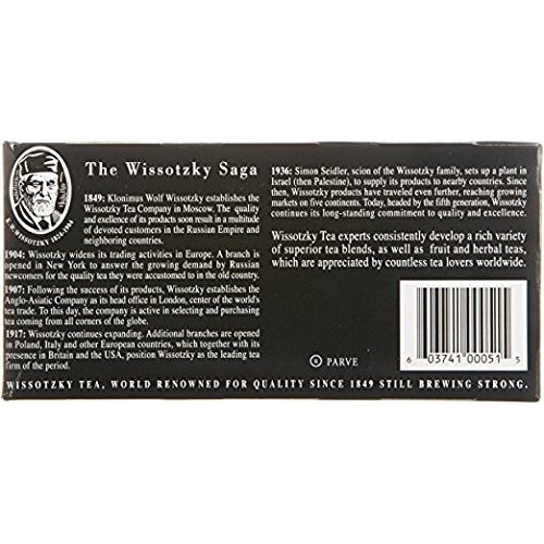 Wissotzky Tea Vanilla 20 Tea Bags 1.06 Oz. Pack Of 3.