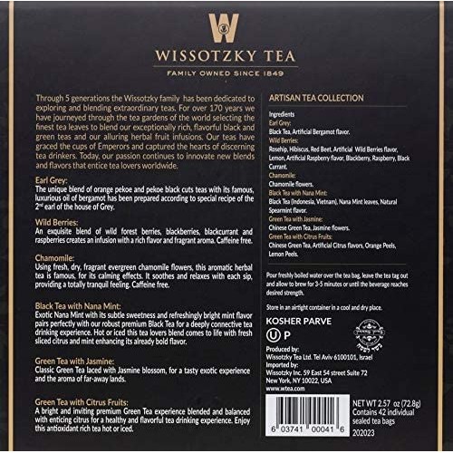 Wissotzky Tea Chest Box, Artisan Collection Assorted Artisan Tea