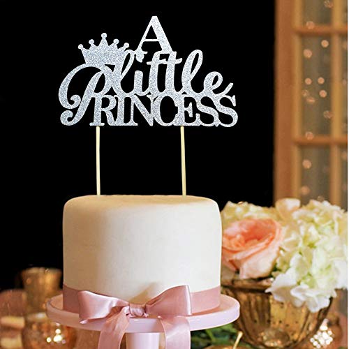 A Little Princess With Crown Cake Topper For Girl Baby Shower, B