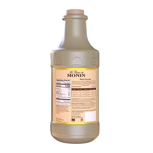 Monin Gourmet White Chocolate Sauce 64oz + WOLD Pump Dispenser B...