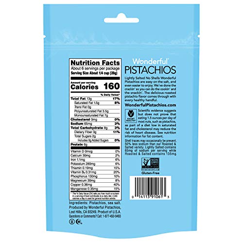 Wonderful Pistachio Lightly Salted Pistachios, 6 Oz